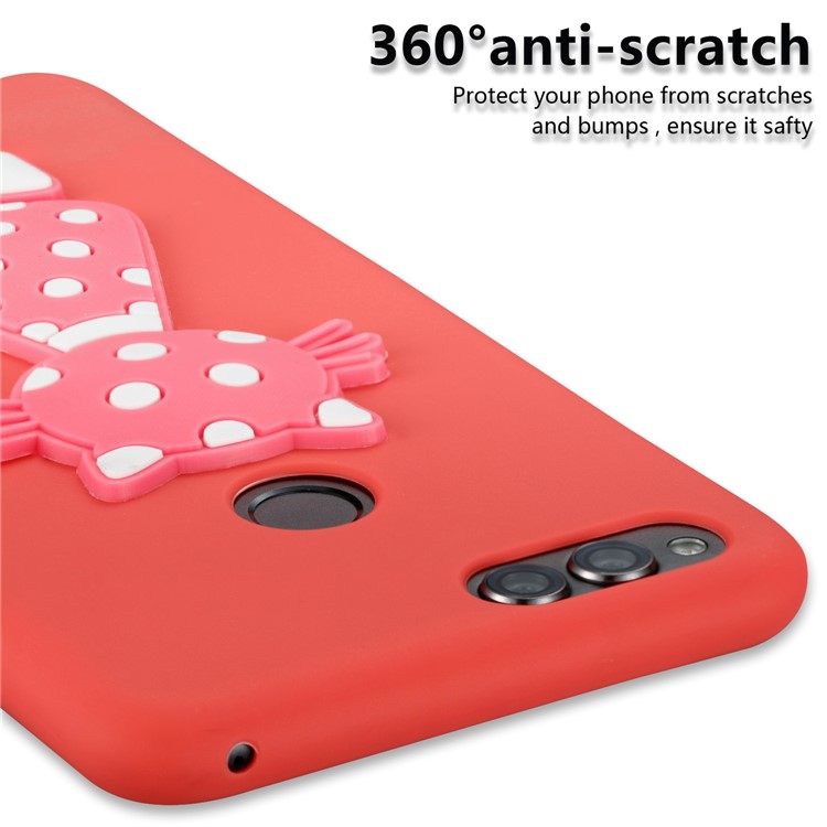 Adorable 3D Cat Pattern TPU Cellphone Protective Thin Cover Accessory for Huawei Honor 7X - Red-3