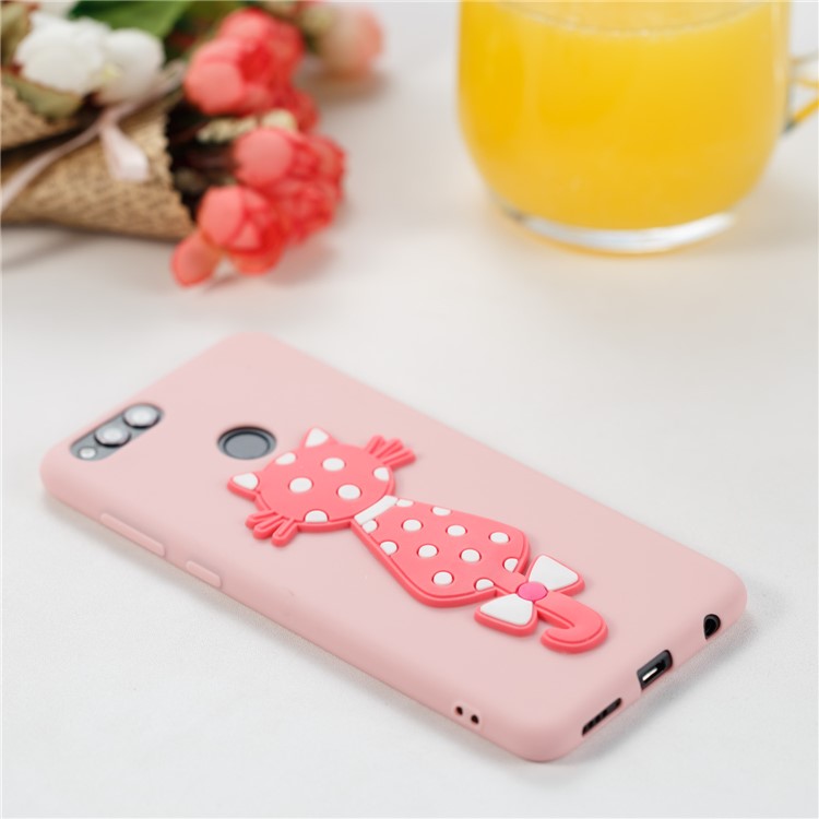 For Huawei Honor 7X Adorable 3D Cat Pattern Soft TPU Back Casing - Pink-4