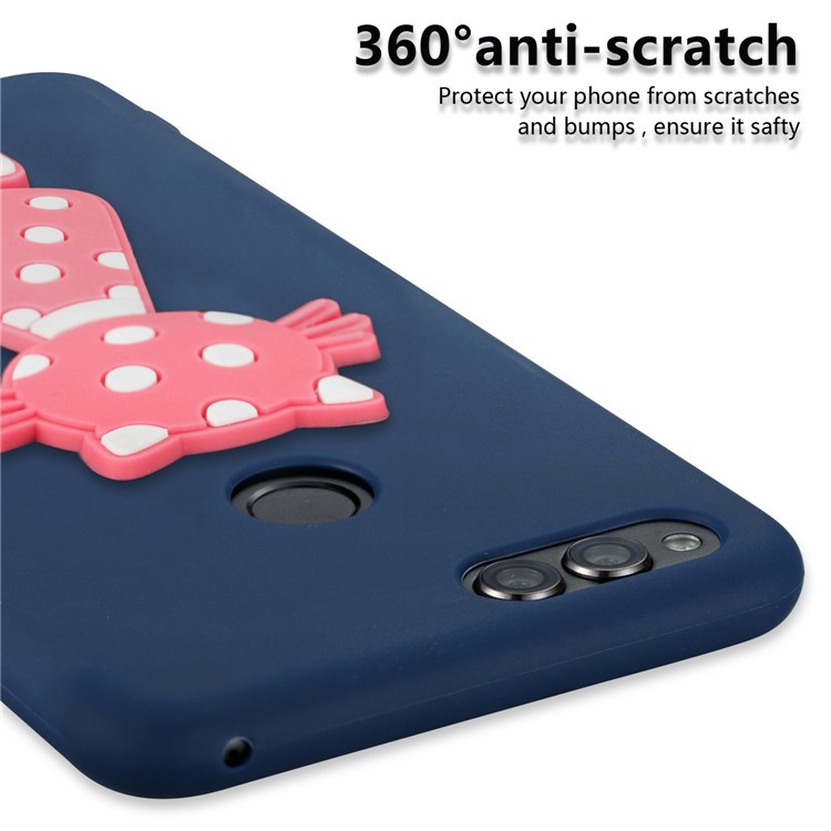 For Huawei Honor 7X Adorable 3D Cat Pattern Soft TPU Accessory Case - DarK Blue-6