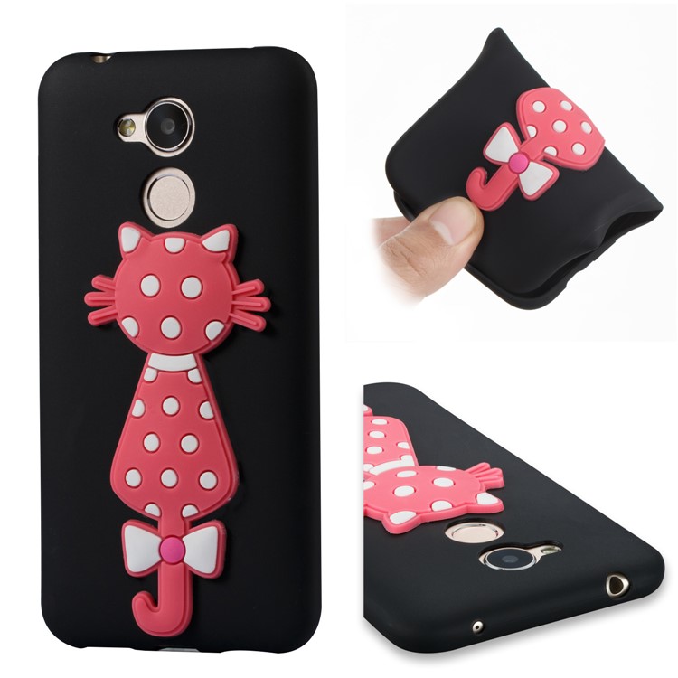 Adorable 3D Cat Pattern TPU Case for Huawei Honor 6A / 5C pro - Black-1