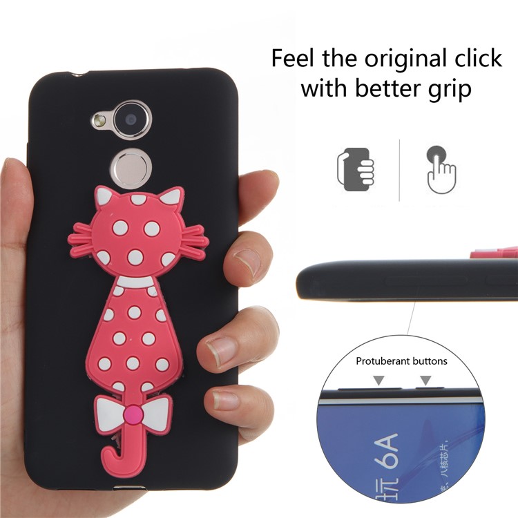 Adorable 3D Cat Pattern TPU Case for Huawei Honor 6A / 5C pro - Black-6
