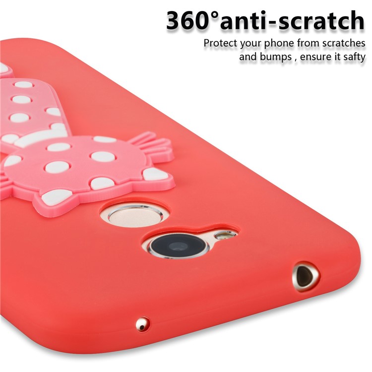 Adorable 3D Cat Pattern TPU Shell for Huawei Honor 6A / 5C pro - Red-5