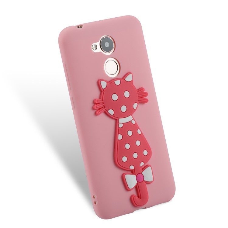 Adorable 3D Cat Pattern TPU Back Phone Case for Huawei Honor 6A / 5C pro - Pink-3