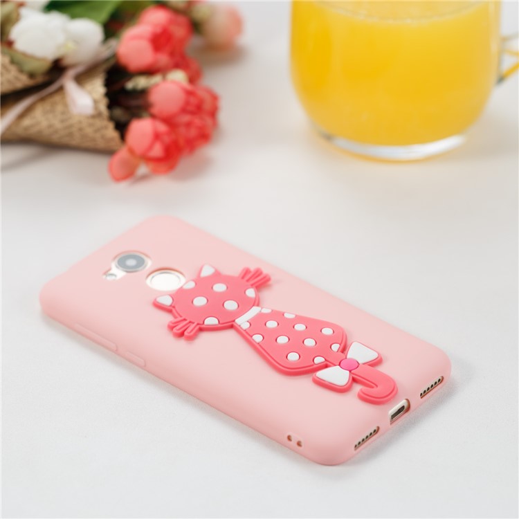 Adorable 3D Cat Pattern TPU Back Phone Case for Huawei Honor 6A / 5C pro - Pink-4