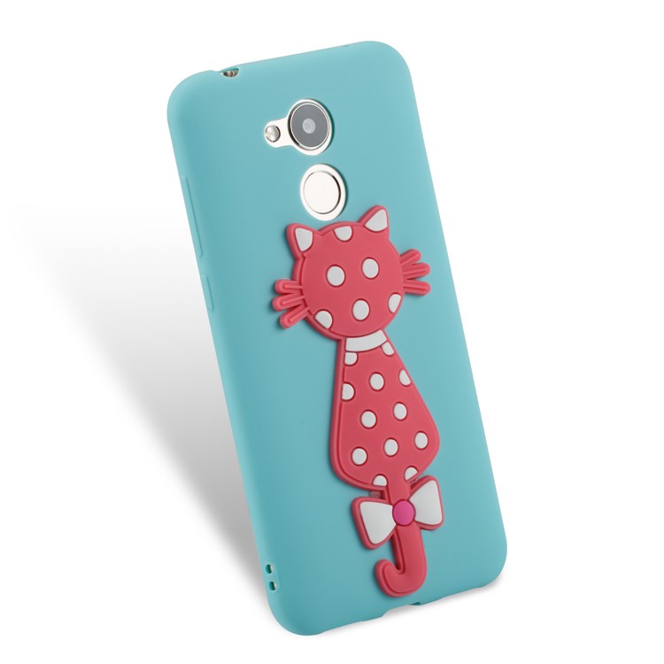 Adorable 3D Cat Pattern TPU Back Phone Cover for Huawei Honor 6A / 5C pro - Baby Blue-3