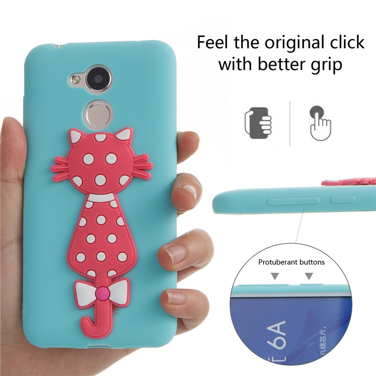 Adorable 3D Cat Pattern TPU Back Phone Cover for Huawei Honor 6A / 5C pro - Baby Blue-6