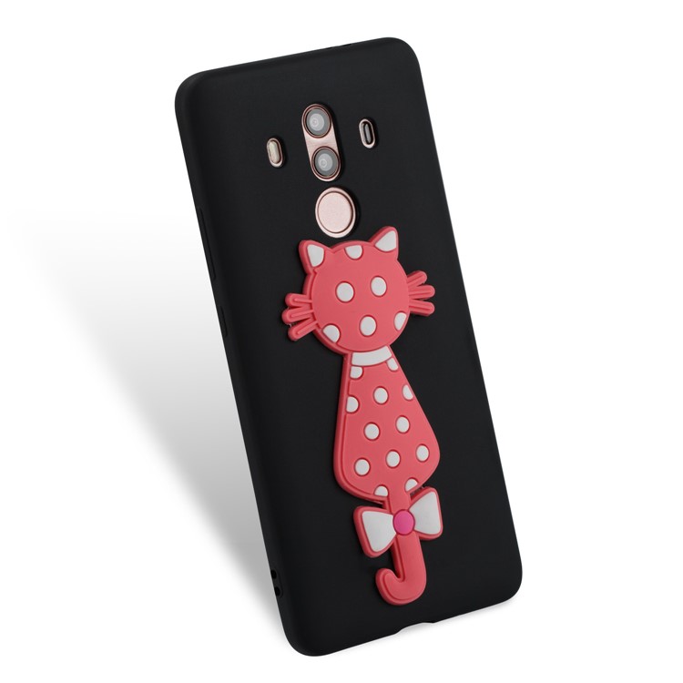Adorable 3D Cat Pattern TPU Back Case for Huawei Mate 10 Pro - Black-3