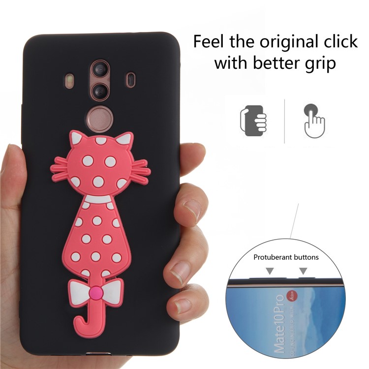 Adorable 3D Cat Pattern TPU Back Case for Huawei Mate 10 Pro - Black-5
