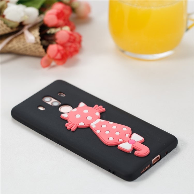 Adorable 3D Cat Pattern TPU Back Case for Huawei Mate 10 Pro - Black-6