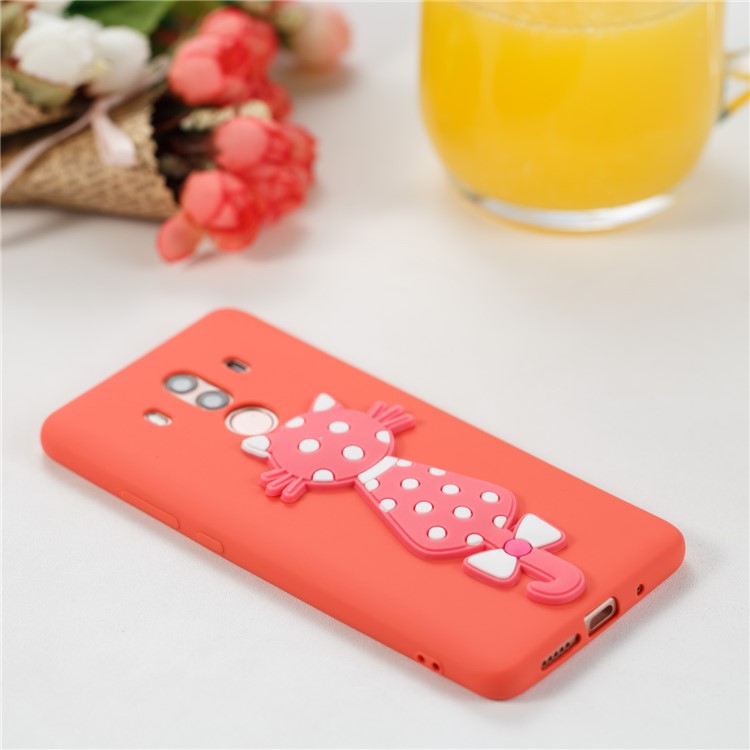Adorable 3D Cat Pattern TPU Back Shell for Huawei Mate 10 Pro - Red-4