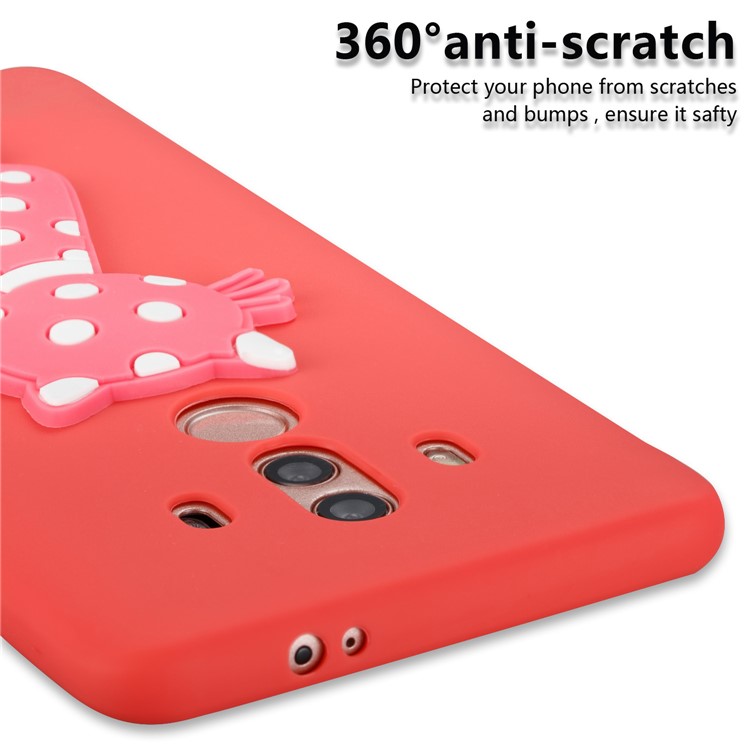 Adorable 3D Cat Pattern TPU Back Shell for Huawei Mate 10 Pro - Red-5