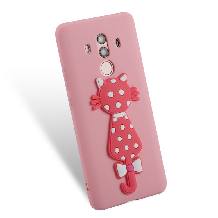 Adorable 3D Cat Pattern Flexible TPU Phone Case for Huawei Mate 10 Pro - Pink-3