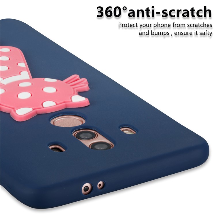 Adorable 3D Cat Pattern Flexible TPU Phone Shell for Huawei Mate 10 Pro - Dark Blue-3
