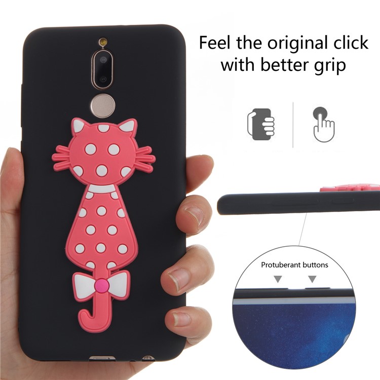 Adorable 3D Cat Pattern TPU Case for Huawei Mate 10 Lite/nova 2i/Maimang 6/Honor 9i (India) - Black-6