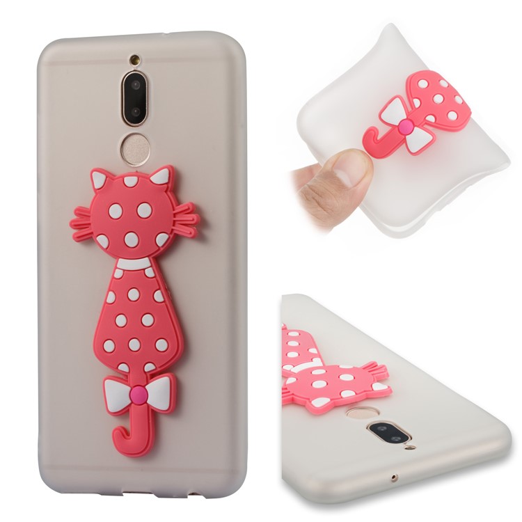 Adorable 3D Cat Pattern TPU Cover for Huawei Mate 10 Lite/nova 2i/Maimang 6/Honor 9i (India) - White-1