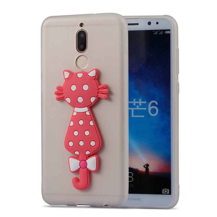 Adorable 3D Cat Pattern TPU Cover for Huawei Mate 10 Lite/nova 2i/Maimang 6/Honor 9i (India) - White-2
