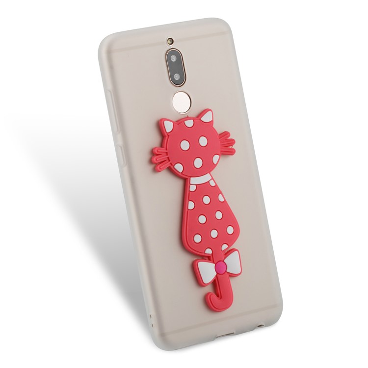 Adorable 3D Cat Pattern TPU Cover for Huawei Mate 10 Lite/nova 2i/Maimang 6/Honor 9i (India) - White-3