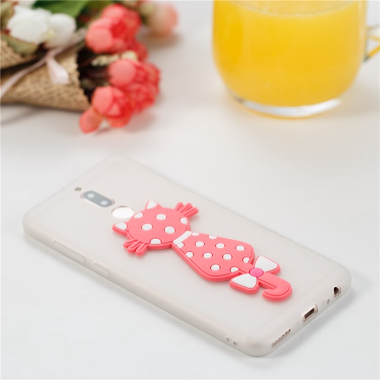 Adorable 3D Cat Pattern TPU Cover for Huawei Mate 10 Lite/nova 2i/Maimang 6/Honor 9i (India) - White-4