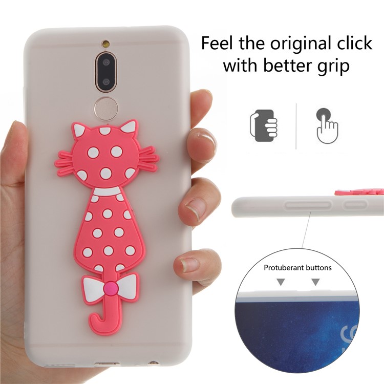 Adorable 3D Cat Pattern TPU Cover for Huawei Mate 10 Lite/nova 2i/Maimang 6/Honor 9i (India) - White-6