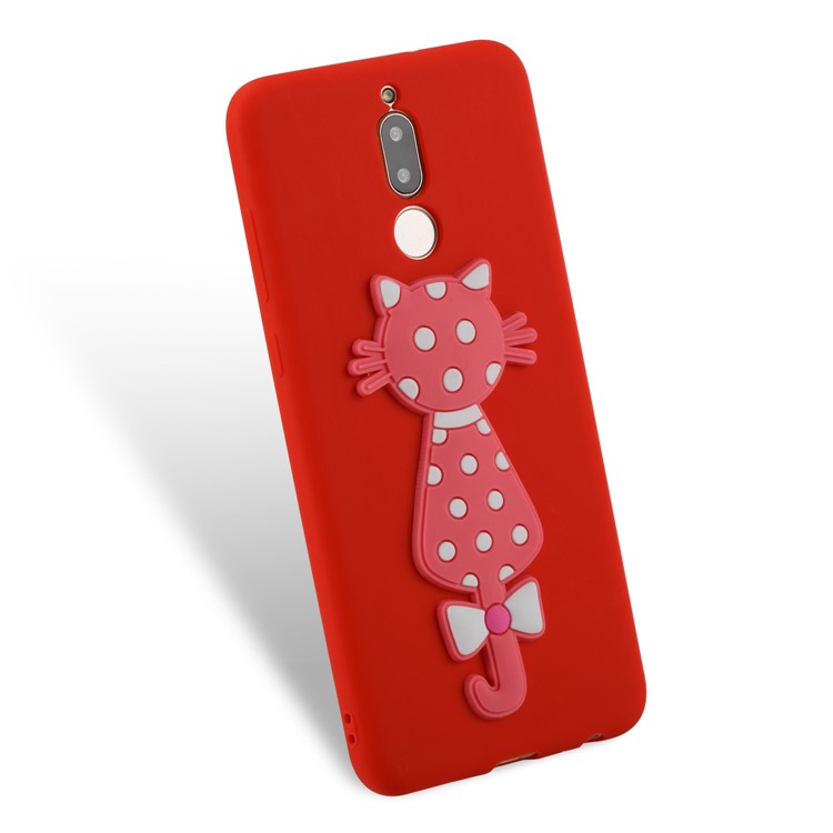Adorable 3D Cat Pattern TPU Shell for Huawei Mate 10 Lite/nova 2i/Maimang 6/Honor 9i (India) - Red-3