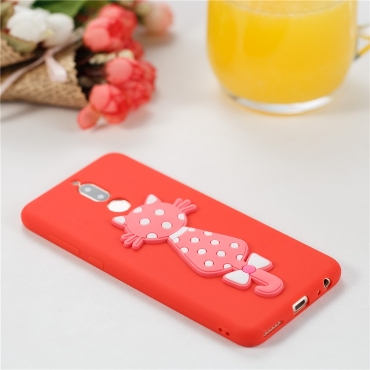 Adorable 3D Cat Pattern TPU Shell for Huawei Mate 10 Lite/nova 2i/Maimang 6/Honor 9i (India) - Red-4