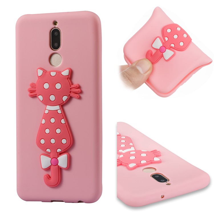 Adorable 3D Cat Pattern TPU Phone Case for Huawei Mate 10 Lite/nova 2i/Maimang 6/Honor 9i (India) - Pink-1