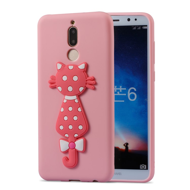 Adorable 3D Cat Pattern TPU Phone Case for Huawei Mate 10 Lite/nova 2i/Maimang 6/Honor 9i (India) - Pink-2