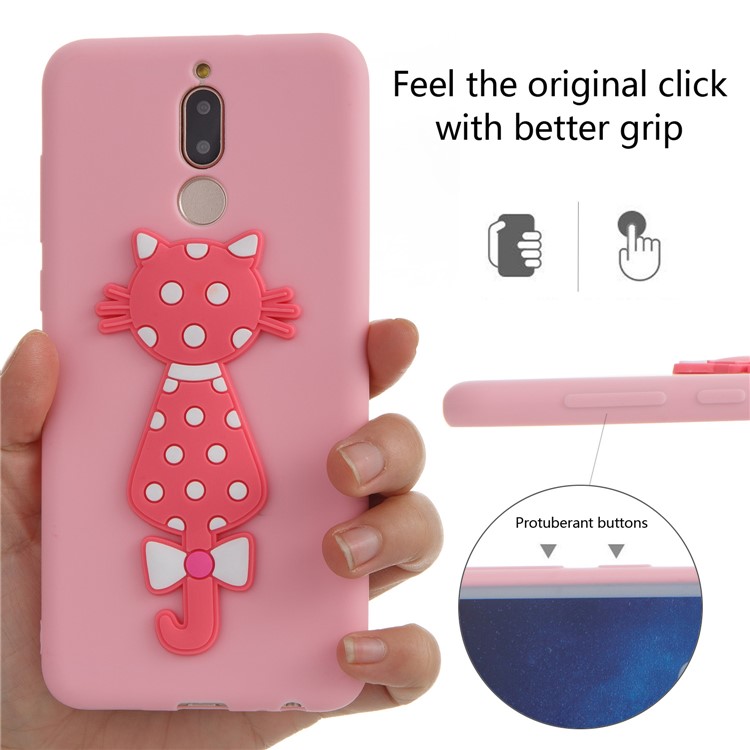 Adorable 3D Cat Pattern TPU Phone Case for Huawei Mate 10 Lite/nova 2i/Maimang 6/Honor 9i (India) - Pink-6