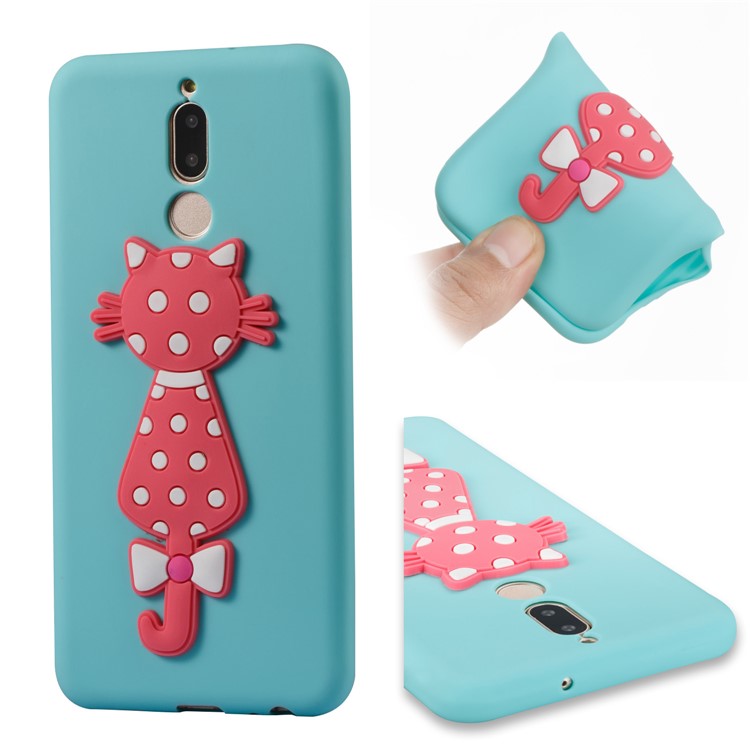 Adorable 3D Cat Pattern TPU Phone Cover for Huawei Mate 10 Lite/nova 2i/Maimang 6/Honor 9i (India) - Baby Blue-1