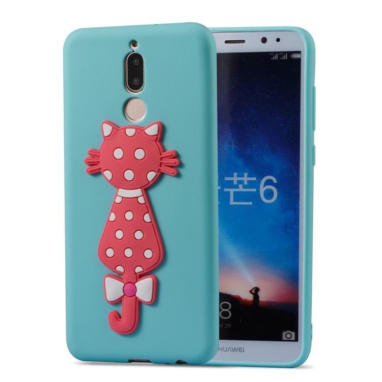 Adorable 3D Cat Pattern TPU Phone Cover for Huawei Mate 10 Lite/nova 2i/Maimang 6/Honor 9i (India) - Baby Blue-2