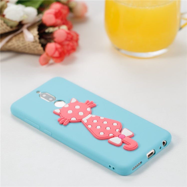 Adorable 3D Cat Pattern TPU Phone Cover for Huawei Mate 10 Lite/nova 2i/Maimang 6/Honor 9i (India) - Baby Blue-4