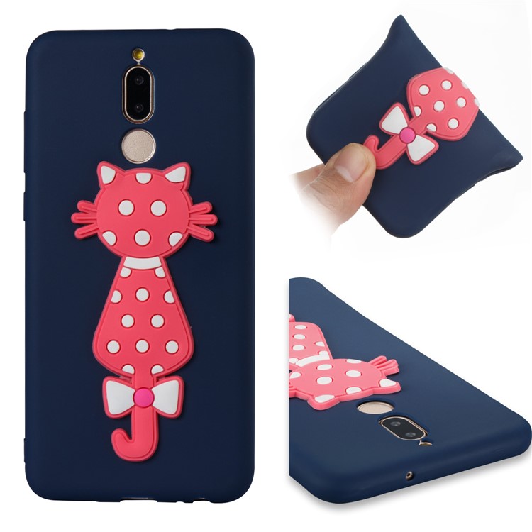 Adorable 3D Cat Pattern TPU Phone Shell for Huawei Mate 10 Lite/nova 2i/Maimang 6/Honor 9i (India) - Dark Blue-1