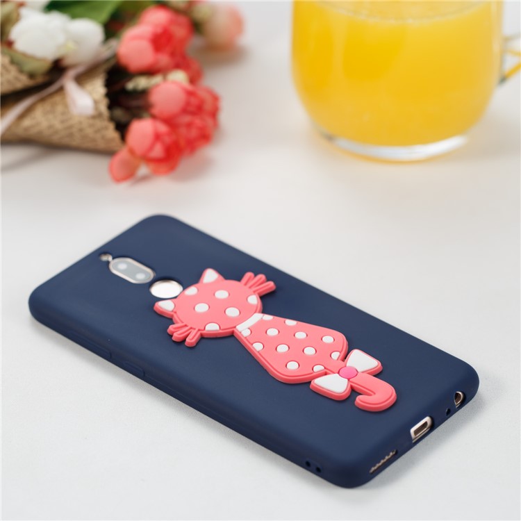 Adorable 3D Cat Pattern TPU Phone Shell for Huawei Mate 10 Lite/nova 2i/Maimang 6/Honor 9i (India) - Dark Blue-4