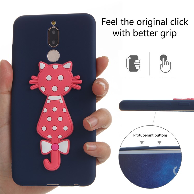 Adorable 3D Cat Pattern TPU Phone Shell for Huawei Mate 10 Lite/nova 2i/Maimang 6/Honor 9i (India) - Dark Blue-6