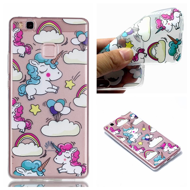 Ultra Thin Patterned Soft TPU Back Case for Huawei P9 Lite/G9 Lite - Shy Unicorns-1