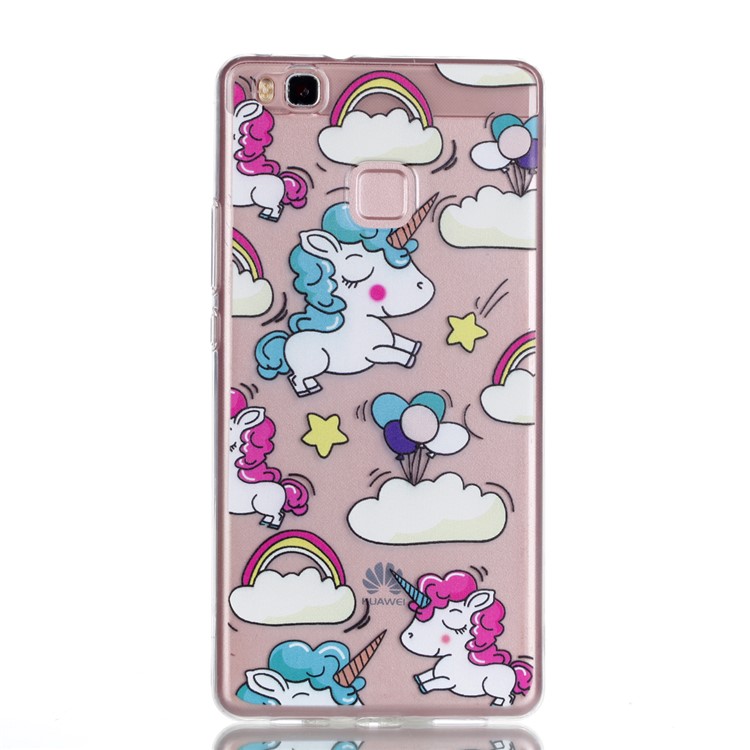 Ultra Thin Patterned Soft TPU Back Case for Huawei P9 Lite/G9 Lite - Shy Unicorns-2