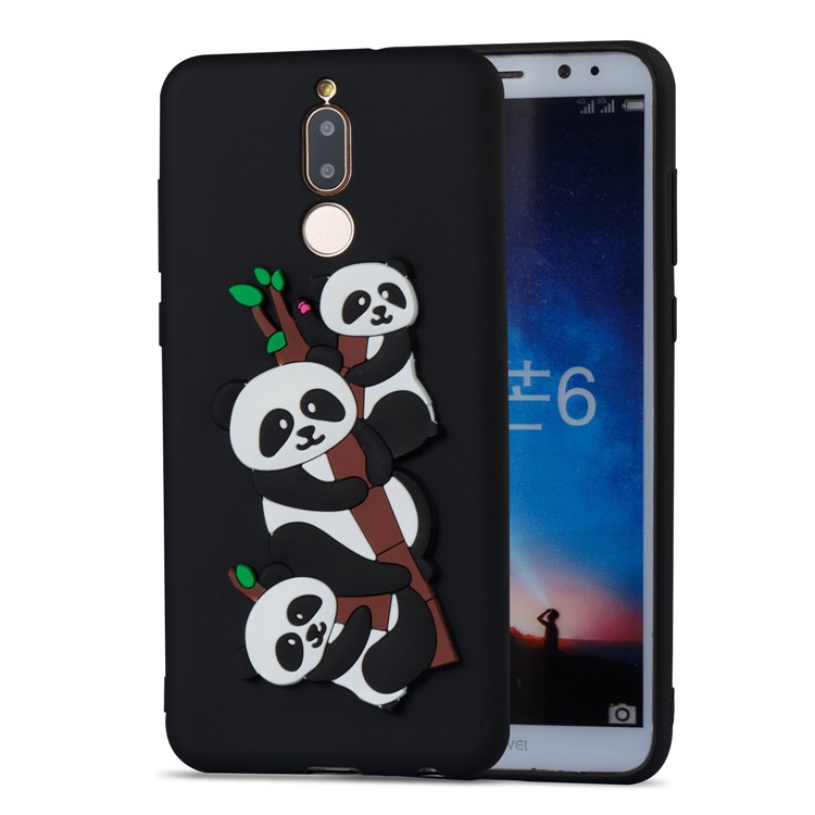 Lovely 3D Panda Pattern TPU Case for Huawei Mate 10 Lite / Maimang 6 / nova 2i / Honor 9i (India) - Black-2