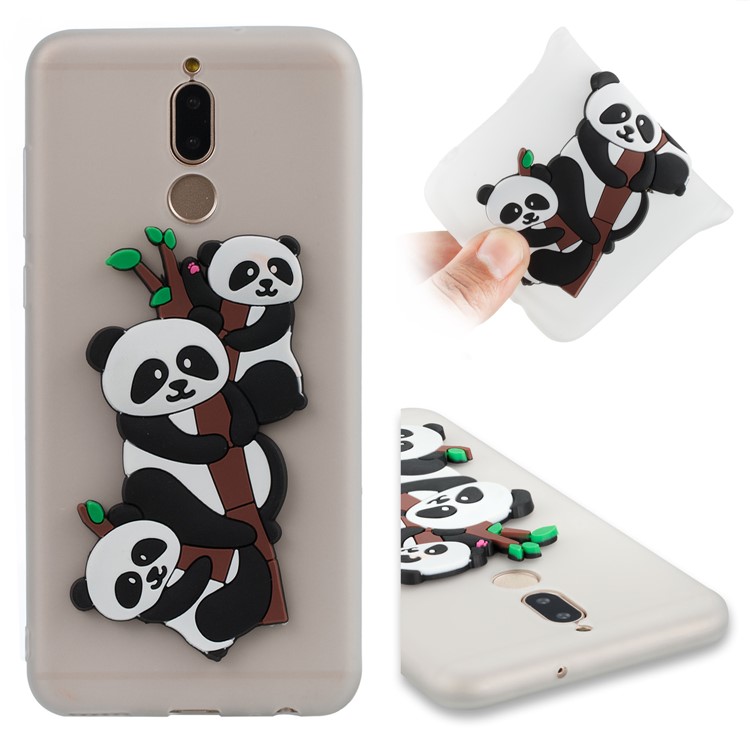 Lovely 3D Panda Pattern TPU Shell Case for Huawei Mate 10 Lite / Maimang 6 / nova 2i / Honor 9i (India) - White-1