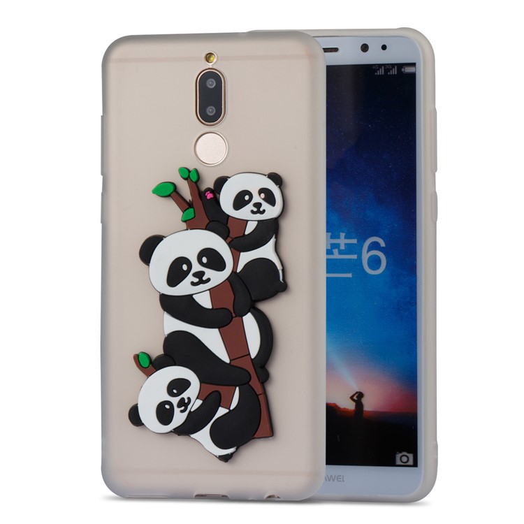 Lovely 3D Panda Pattern TPU Shell Case for Huawei Mate 10 Lite / Maimang 6 / nova 2i / Honor 9i (India) - White-2