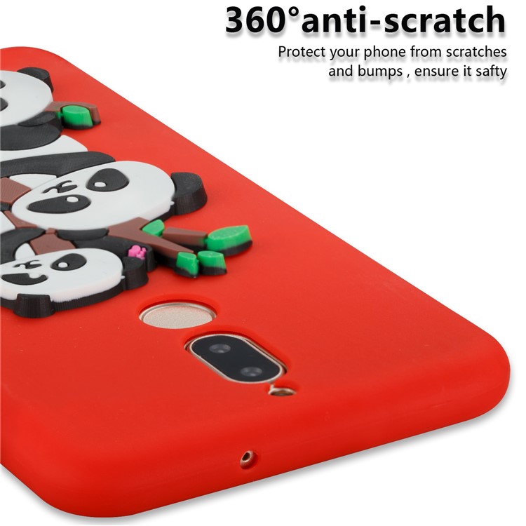 Lovely 3D Panda Pattern TPU Cover for Huawei Mate 10 Lite / Maimang 6 / nova 2i / Honor 9i (India) - Red-4