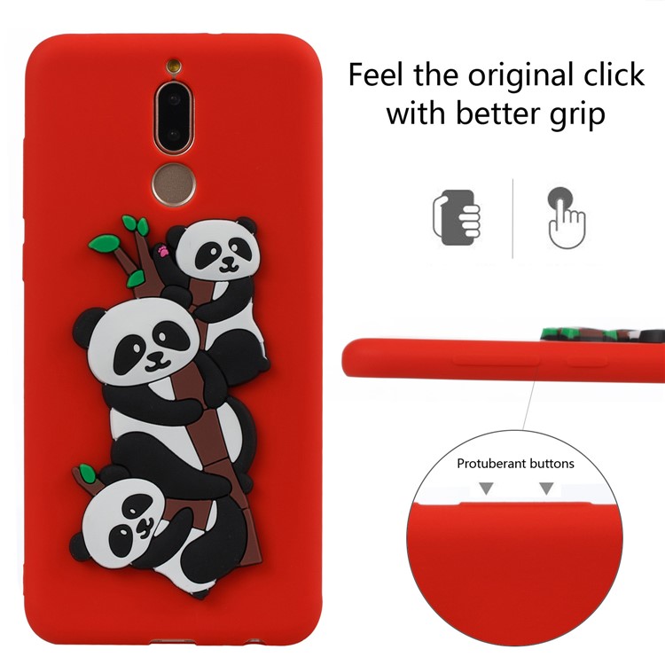Lovely 3D Panda Pattern TPU Cover for Huawei Mate 10 Lite / Maimang 6 / nova 2i / Honor 9i (India) - Red-5