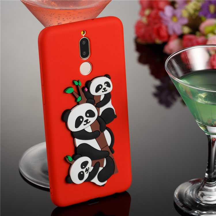 Lovely 3D Panda Pattern TPU Cover for Huawei Mate 10 Lite / Maimang 6 / nova 2i / Honor 9i (India) - Red-6