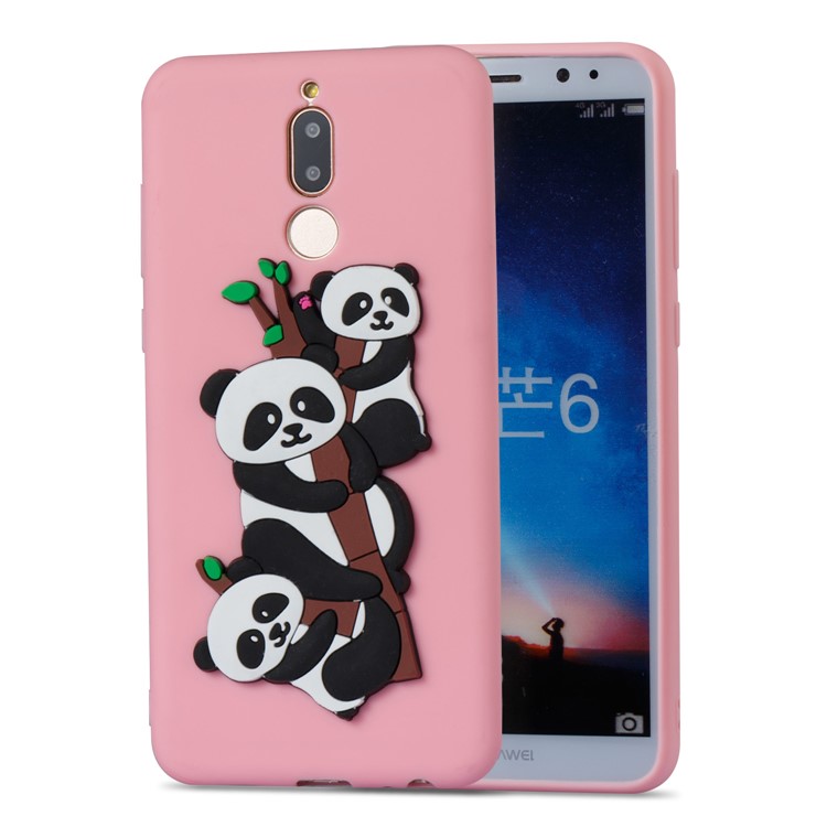 Lovely 3D Panda Pattern TPU Case Shell for Huawei Mate 10 Lite / Maimang 6 / nova 2i / Honor 9i (India) - Pink-2