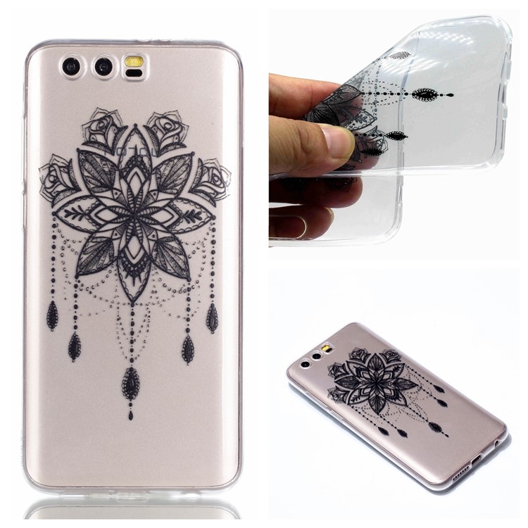 Ultra Thin Patterned Soft TPU Cover for Huawei Honor 9 - Black Dream Catcher-1