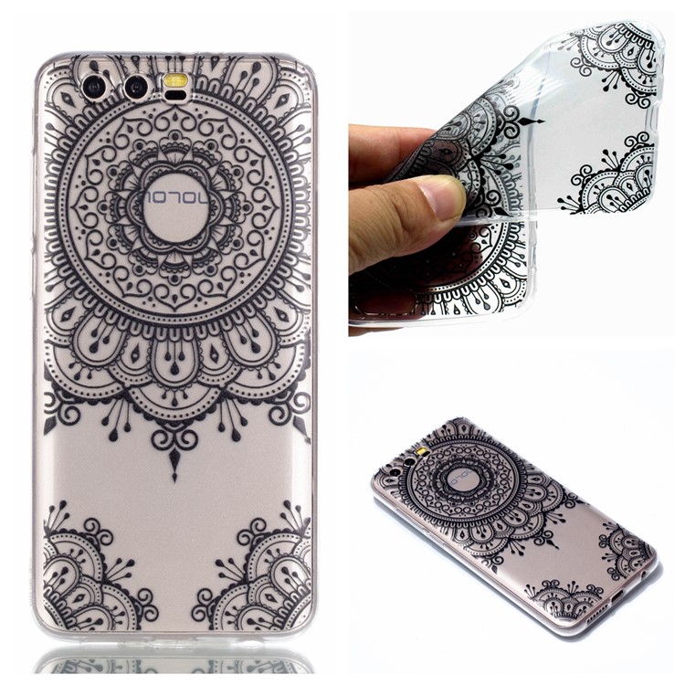 Ultra Thin Patterned Soft TPU Casing for Huawei Honor 9 - Lace Pattern-1