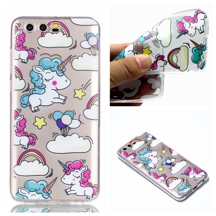Ultra Thin Patterned Soft TPU Mobile Phone Shell for Huawei Honor 9 - Shy Unicorns-1