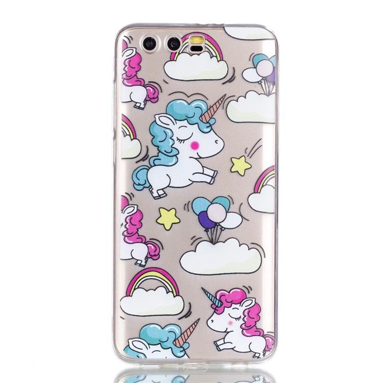 Ultra Thin Patterned Soft TPU Mobile Phone Shell for Huawei Honor 9 - Shy Unicorns-2