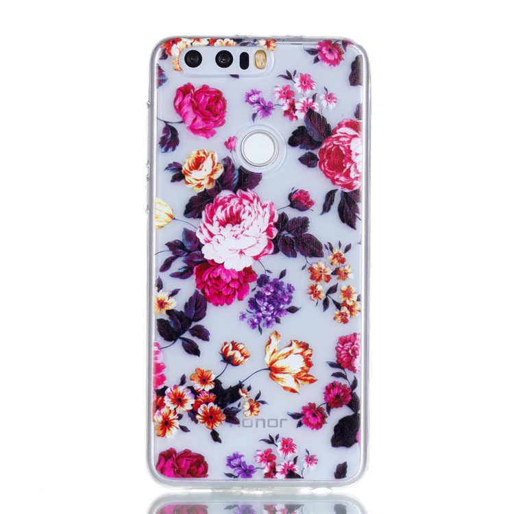 Pattern Printing Soft TPU Back Case for Huawei Honor 8 - Blooming Flowers-2