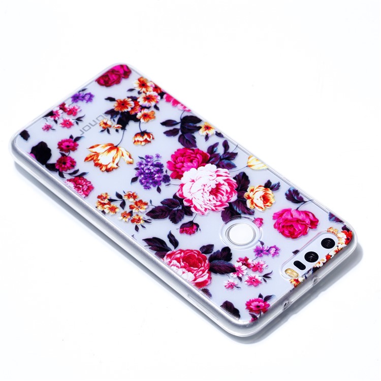 Pattern Printing Soft TPU Back Case for Huawei Honor 8 - Blooming Flowers-4