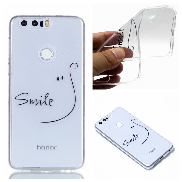 Pattern Printing Soft TPU Back Shell for Huawei Honor 8 - Smile-1